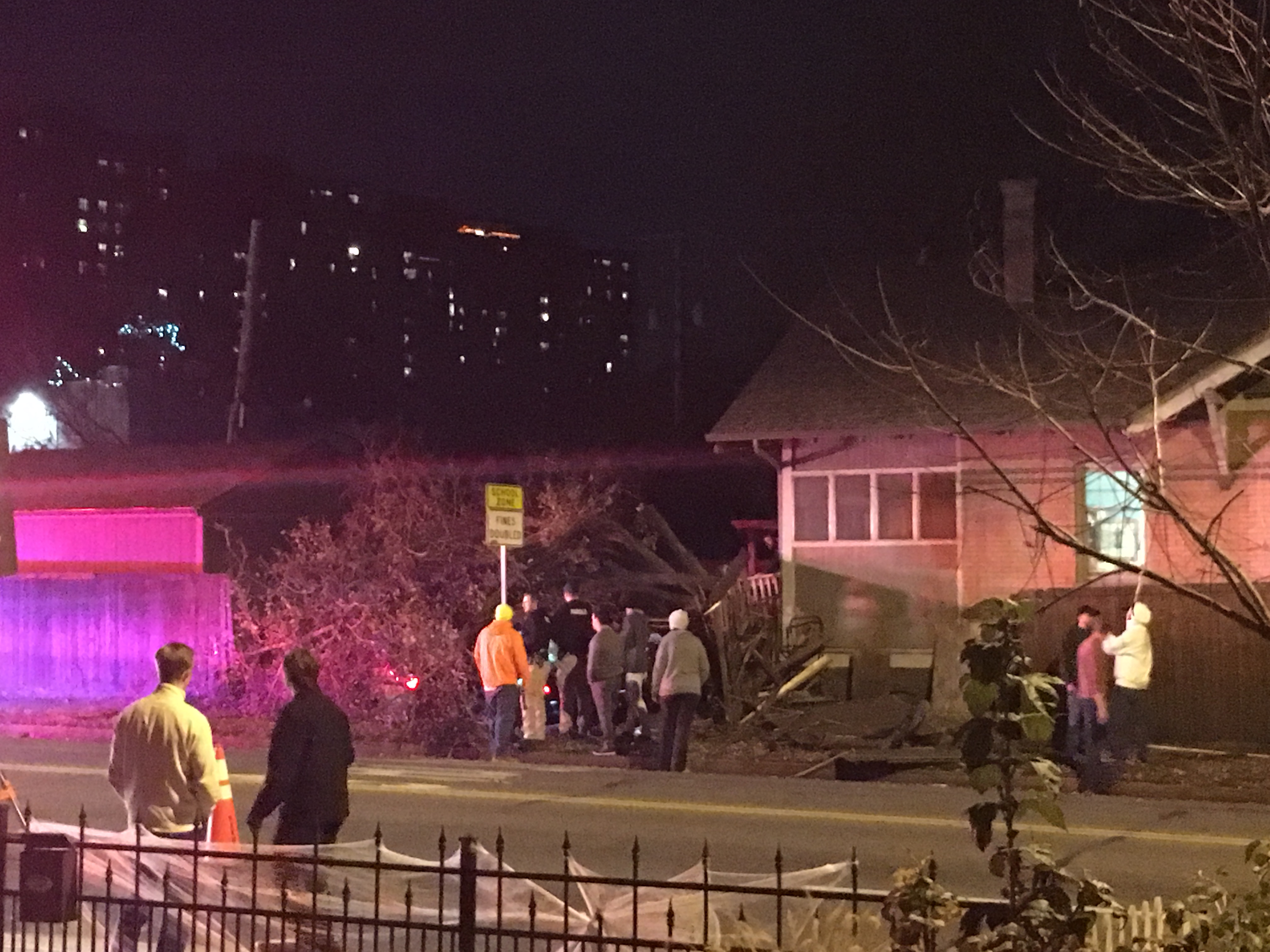 Car crashed into yard on Alameda